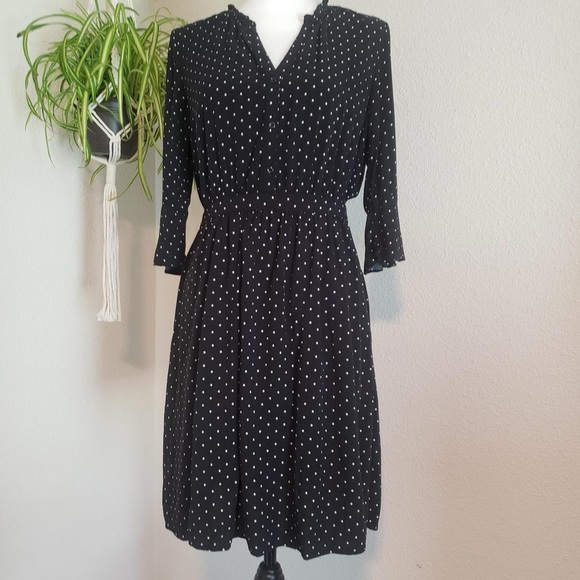 Old Navy Black and White Polka Dot Dress - Picture 1 of 6